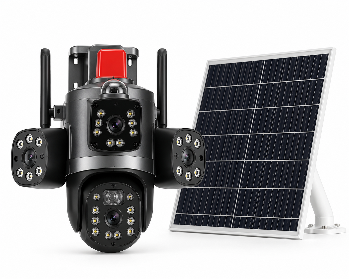 HL Two-Way Intercom Solar AI CCTV Smart Camera | Triple Lens Wireless Security Camera with Night Vision & Remote Monitoring