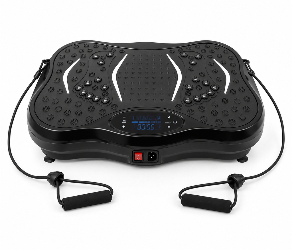 Whole Body Vibration Fitness Platform with Resistance Bands – Home Body Toning | Muscle Activation & Exercise Machine
