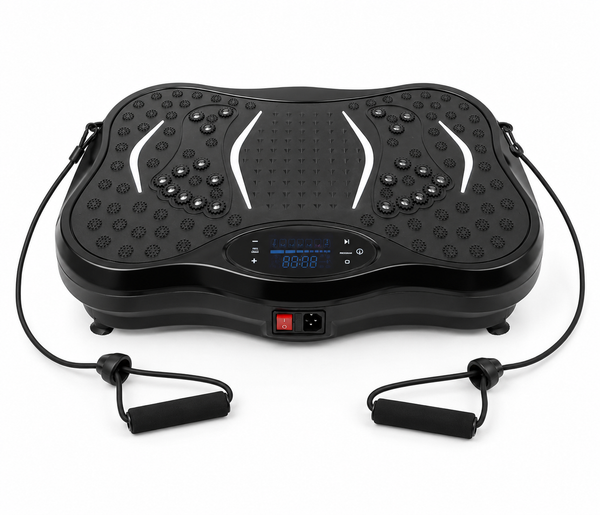 Whole Body Vibration Fitness Platform with Resistance Bands – Home Body Toning | Muscle Activation & Exercise Machine