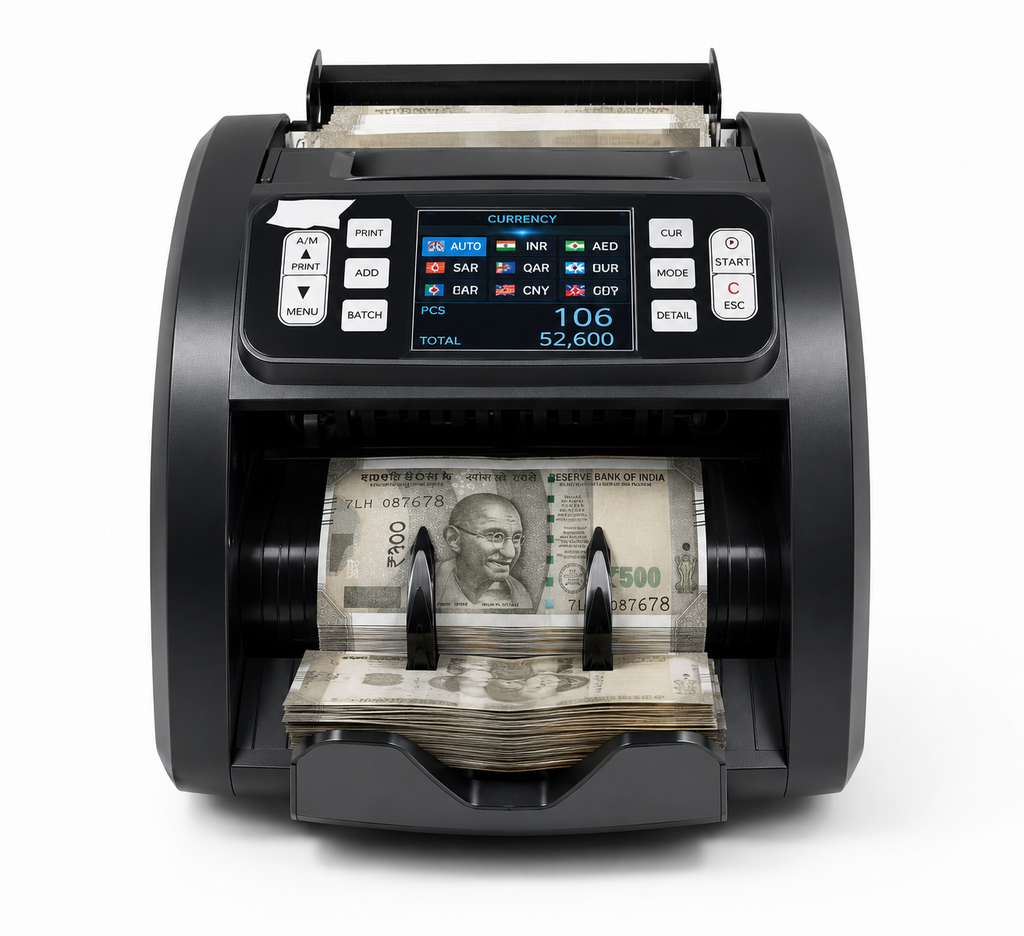 Multi-Currency Cash Counting Machine with Fake Note Detection & Mixed Value Counting